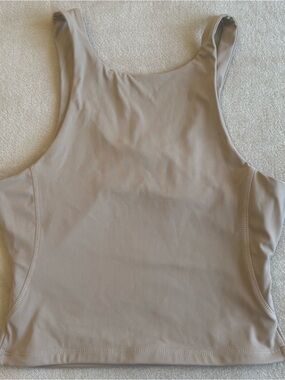Taupe tank top with cut out Detail size small